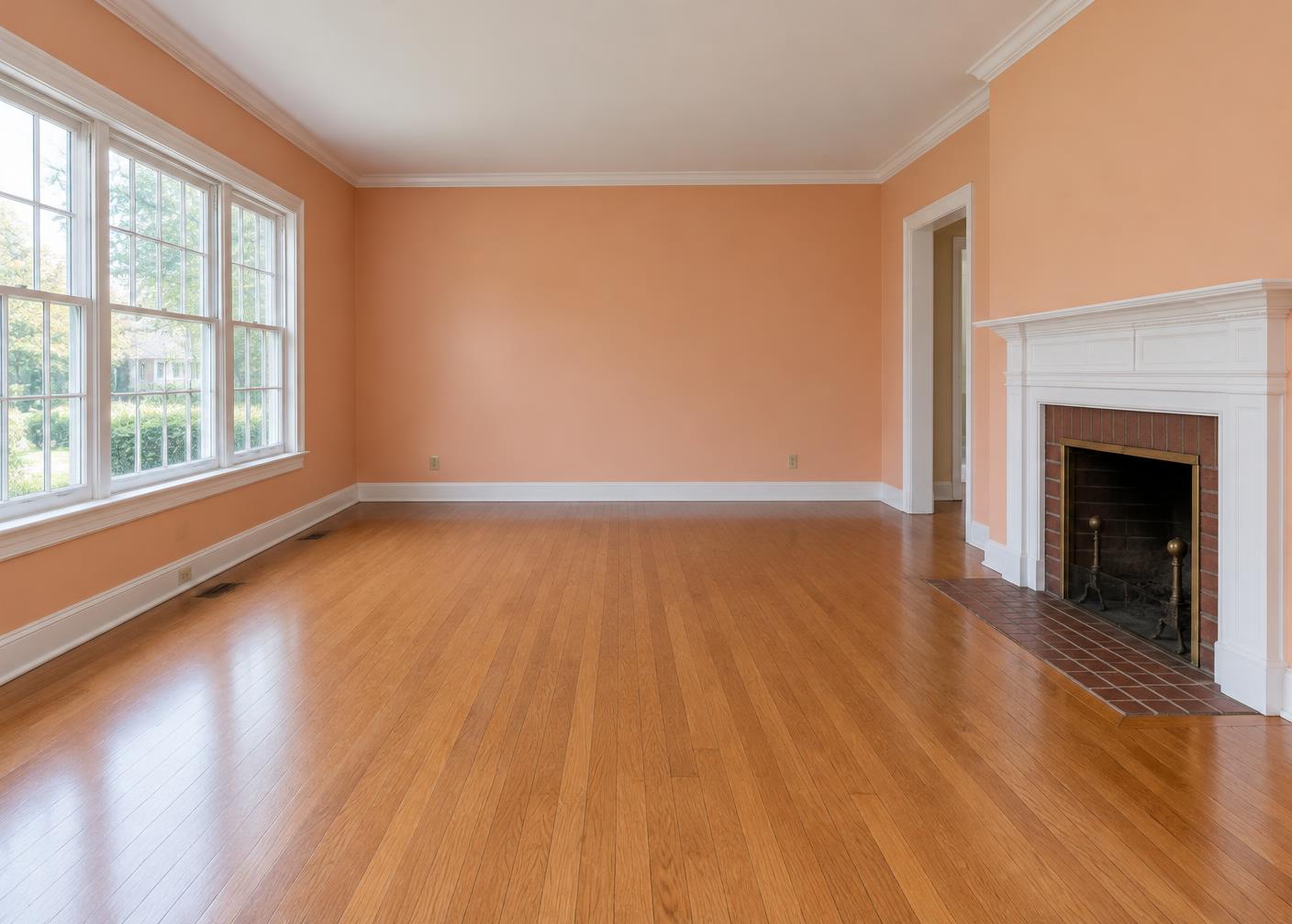 Generated peach-walled room for comparison